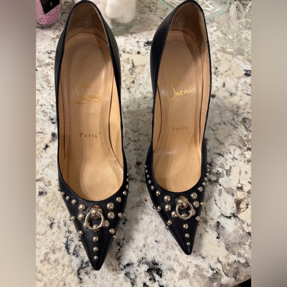 Christian Louboutin Black Studded Heels